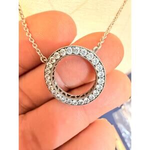 Pandora Circle of Sparkle Necklace 16” ALE 925